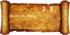 Hedrich Máté névjegykártya